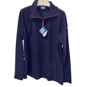 columbia NEW NWT light fleece quarter zip layer top purpley blue orange L